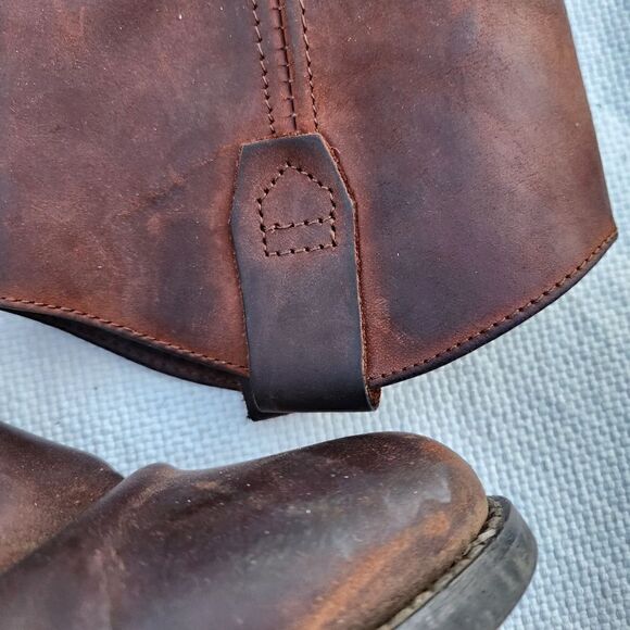 Establo oiled brown leather pull on boots main image 13